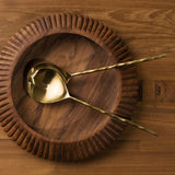 Mira Textured Brass Salad Servers