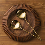 Mira Textured Brass Salad Servers