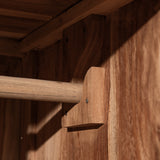 Navah Rattan and Teak Rounded Wardrobe