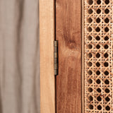 Navah Rattan and Teak Rounded Wardrobe