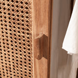 Navah Rattan and Teak Rounded Wardrobe