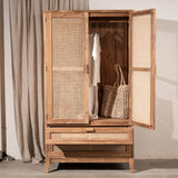 Nilsen Rattan and Teak Wardrobe