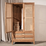Nilsen Rattan and Teak Wardrobe