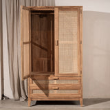 Nilsen Rattan and Teak Wardrobe