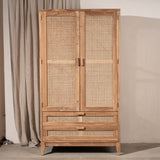Nilsen Rattan and Teak Wardrobe