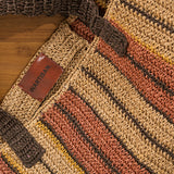 Romi Striped Raffia Bag - Pepperberry and Mustard