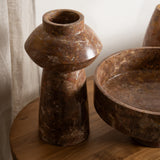 Yara Rosso Marble Sculptural Vase
