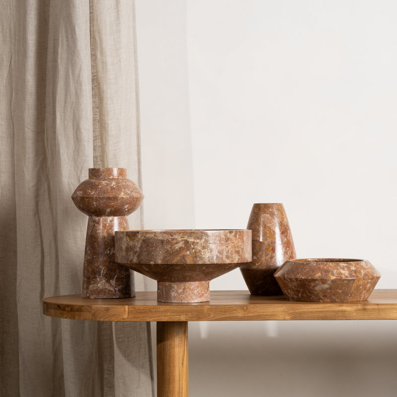 Catira Rosso Marble Angular Bowl