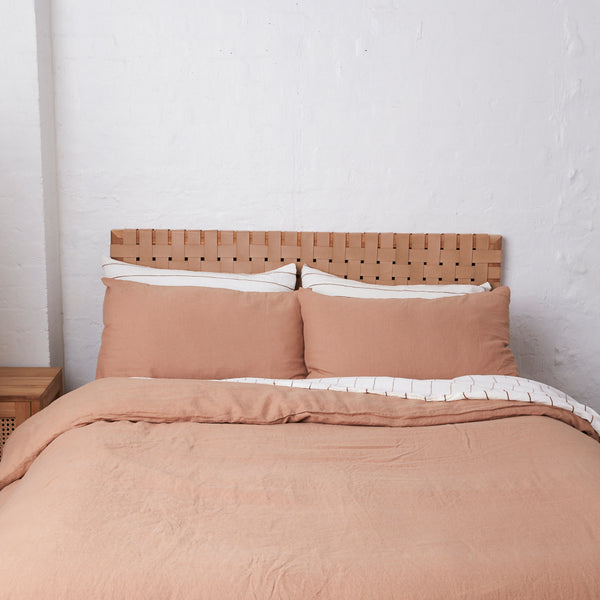 Saalena Leather and Teak Bedhead