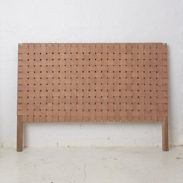 Saalena Leather and Teak Bedhead