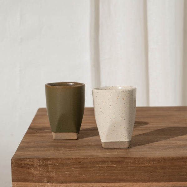 Sander Faceted Dipped Tumbler - Olive