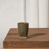 Sander Faceted Dipped Tumbler - Olive