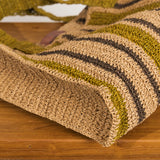 Soline Striped Raffia Bag - Olive & Hazelnut Stripe