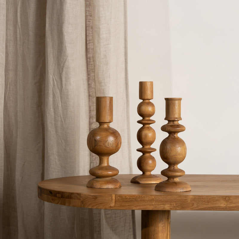 Suri Turned Candle Holders
