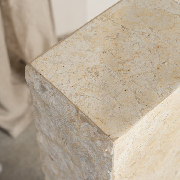 Tomi Solid Travertine Tall Plinth