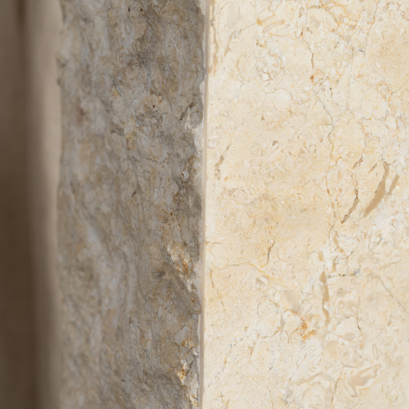 Tomi Solid Travertine Tall Plinth
