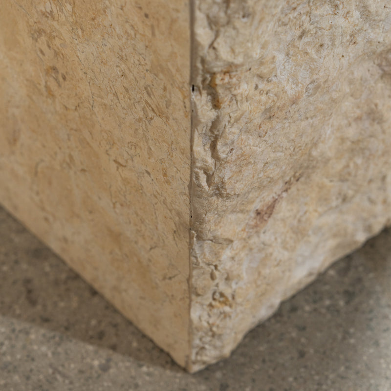 Tomi Solid Travertine Tall Plinth
