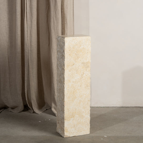 Tomi Solid Travertine Tall Plinth