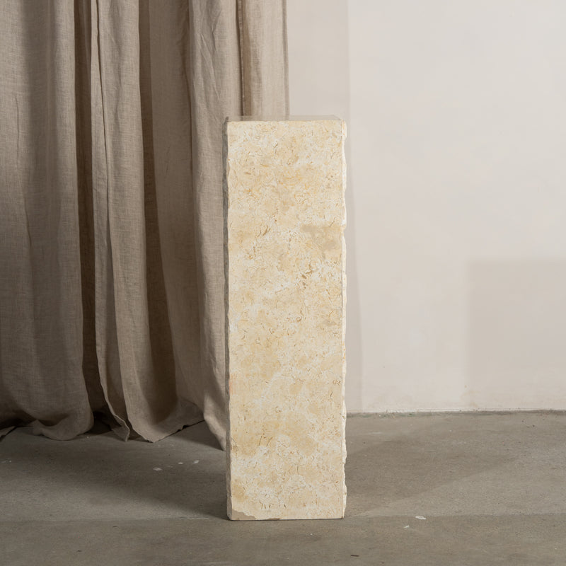 Tomi Solid Travertine Tall Plinth
