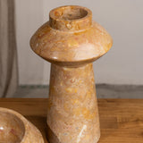 Yara Rosso Marble Sculptural Vase - Dune
