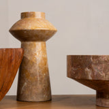 Yara Rosso Marble Sculptural Vase - Dune