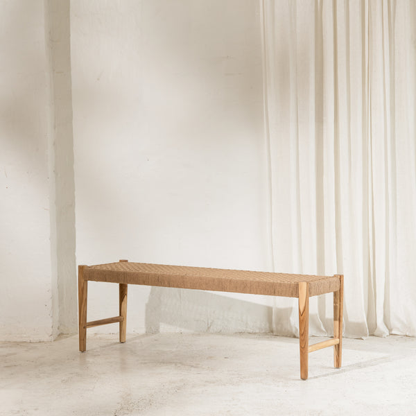 Bennu Woven Jute Bench Seat