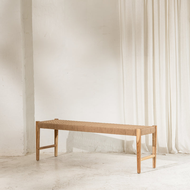 Bennu Woven Jute Bench Seat