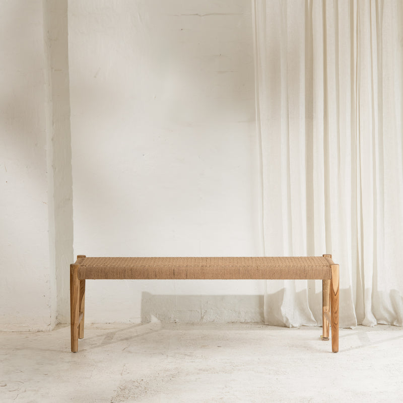 Bennu Woven Jute Bench Seat