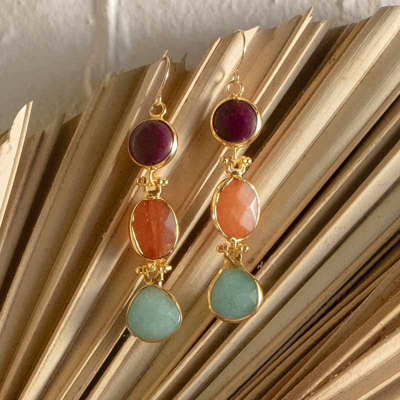 Efe Triple Drop Earrings