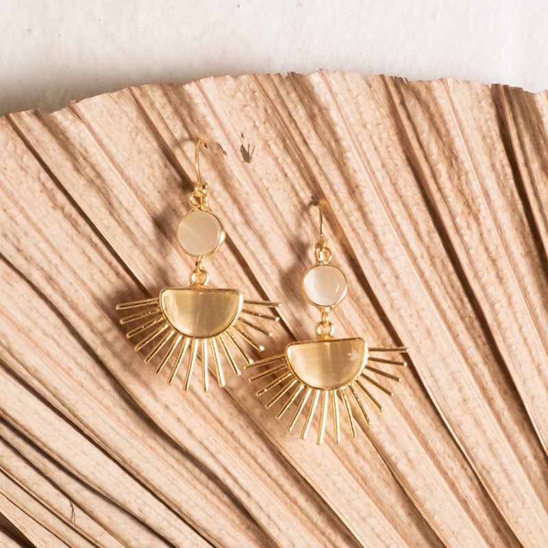 Sunburst shop drop earrings