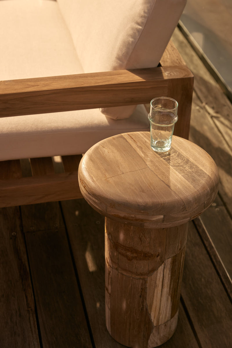 Sia Petrified Wood Side Table