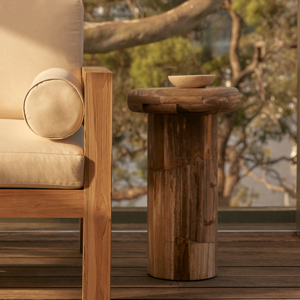 Sia Petrified Wood Side Table