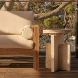 Aoi Travertine Large Side Table