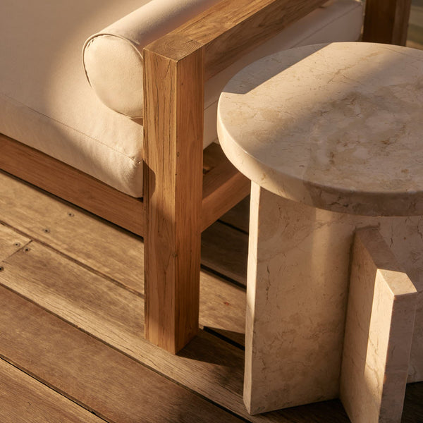 Aoi Travertine Large Side Table