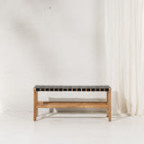 Kemi Black Leather Bench