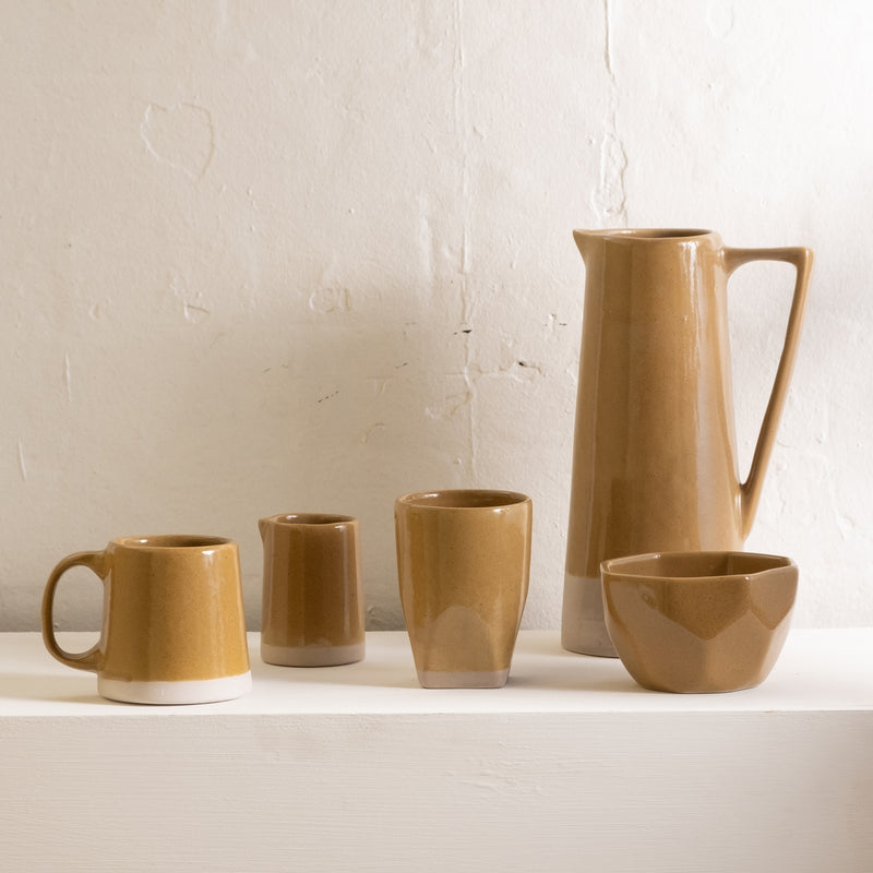 Sander Faceted Dipped Tumbler - Mustard