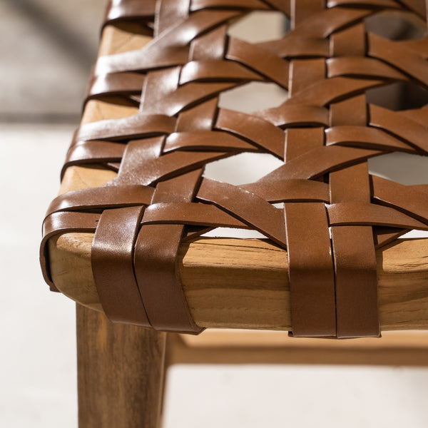 Ellery Woven Leather Barstool