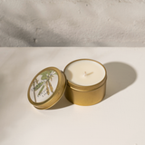 Hand Poured Soy Candle in Travel Tin - Brass