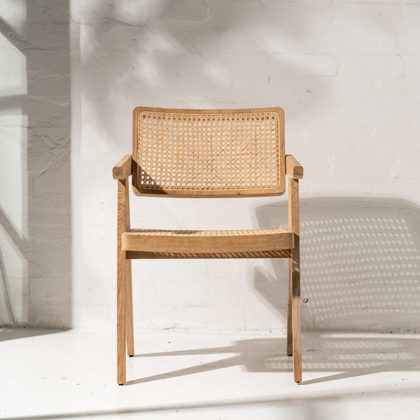 Leos Rattan Squared Off Dining Chair Natural