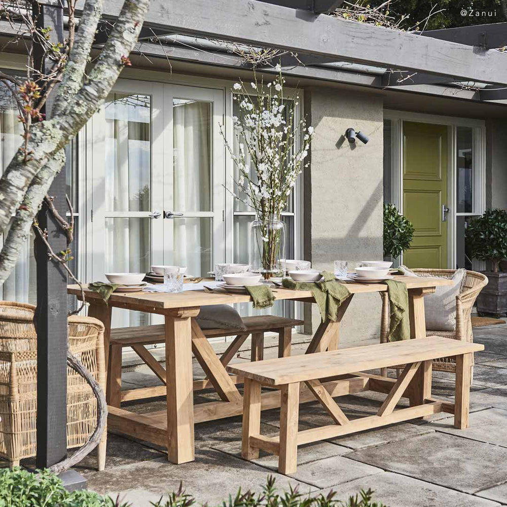 Zanui Dining Chairs Sefer Rustic Bench Seat –