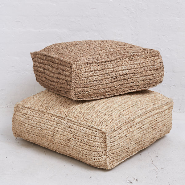 Square Seagrass Floor Cushions - Natural