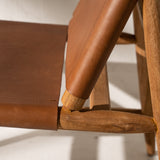 Zadie Tan Leather and Teak Chair